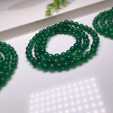 Green Agate Bracelet 6mm Round Bead String Jewelry