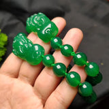 Green Agate Chalcedony Beads Brave Bracelets Men Women