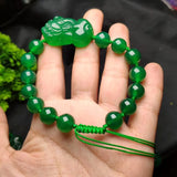 Green Agate Chalcedony Beads Brave Bracelets Men Women