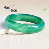 Green Agate Chalcedony Bracelet Charms Fine Jewelry Women Bangle
