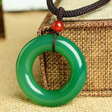 Green Agate Chalcedony Pendant Necklace Sweater Chain Jewelry
