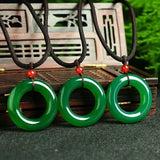 Green Agate Chalcedony Pendant Necklace Sweater Chain Jewelry