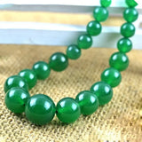 Green Agate Pearl Necklace, Women's Chalcedony Chain