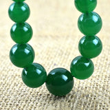 Green Agate Pearl Necklace, Women's Chalcedony Chain