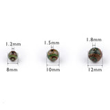 Green Agates Dzi Eyes Beads 8/10/12MM Round Spacer Loose Beads