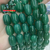 Green Agates Barrel Shape Beads for Jewelry Making 13x18mm 10x14mm