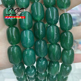 Green Agates Barrel Shape Beads for Jewelry Making 13x18mm 10x14mm
