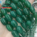 Green Agates Barrel Shape Beads for Jewelry Making 13x18mm 10x14mm