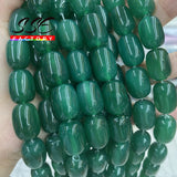 Green Agates Barrel Shape Beads for Jewelry Making 13x18mm 10x14mm