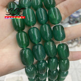 Green Agates Barrel Shape Beads for Jewelry Making 13x18mm 10x14mm