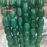 Green Agates Barrel Shape Beads for Jewelry Making 13x18mm 10x14mm