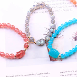 Natural Green Amazonite Bead Bracelet 12x9mm
