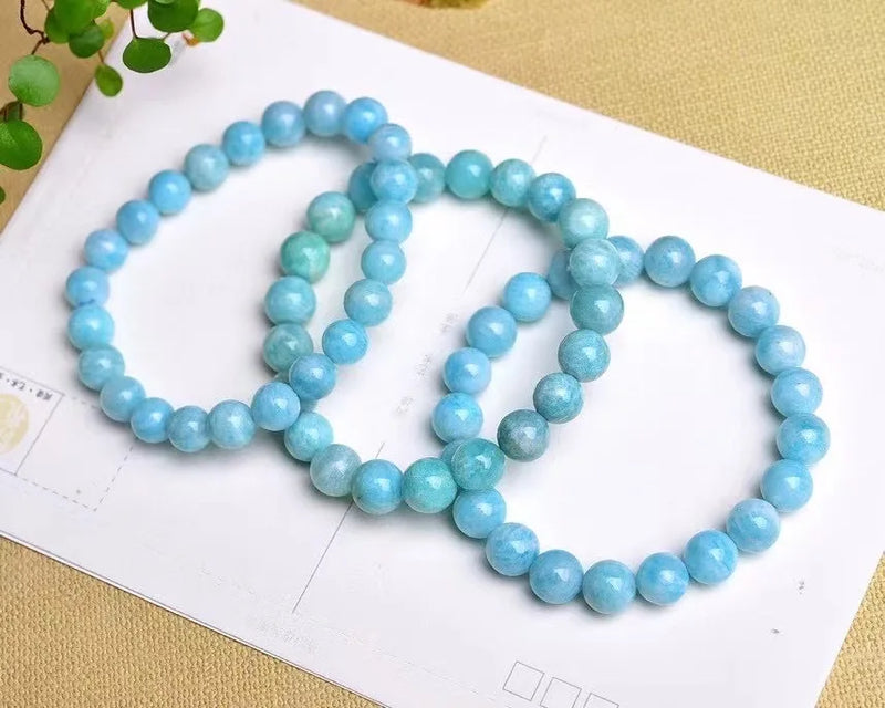 Green Amazonite Stone Bracelet Round Bead 8mm