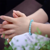 Green Amazonite Stone Bracelet Round Bead 8mm