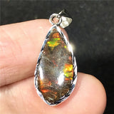Green Ammonite Ammolite Silver Pendant Royal Jewelry Healing Love Gift