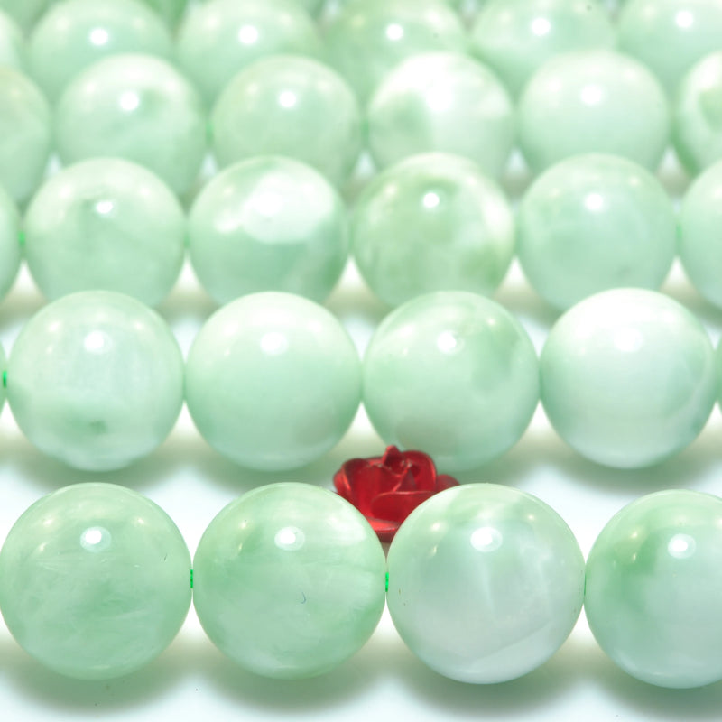 Green Angelite Round Beads Gemstone Bracelet DIY Jewelry Making