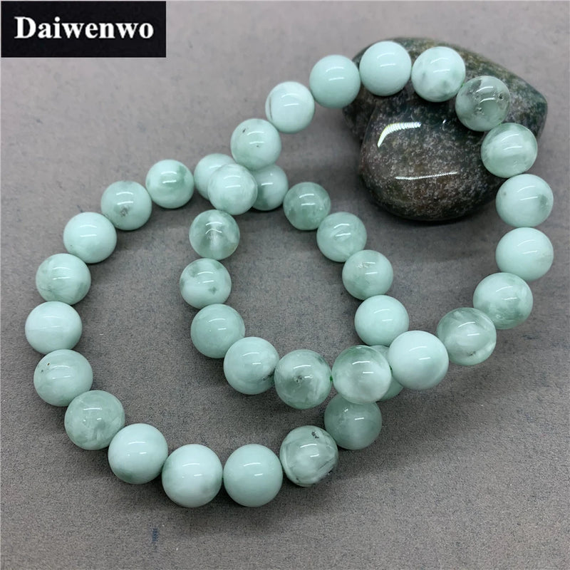 Green Angelite Stone Beads Bracelet Charms 6/8/10/12mm