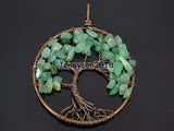 Green Aventurin Reiki Chakra Tree of Life Pendant Necklace