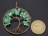 Green Aventurin Reiki Chakra Tree of Life Pendant Necklace