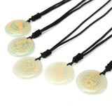Green Aventurine 12 Constellations Necklace Hand Carved Pendant Healing Crystal