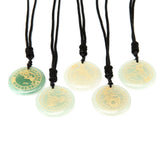 Green Aventurine 12 Constellations Necklace Hand Carved Pendant Healing Crystal