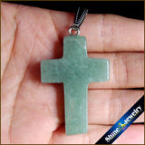Green Aventurine Cross Gemstone Necklace Pendant