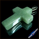 Green Aventurine Cross Gemstone Necklace Pendant