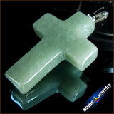 Green Aventurine Cross Gemstone Necklace Pendant