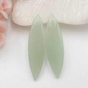Green Aventurine Earrings Bead for Jewelry Making 42x11mm