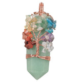 Green Aventurine Hexagon Pendant Tree Of Life Jewelry