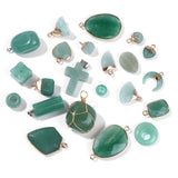Green Aventurine Pendant Healing Quartz Charm for Jewelry Making