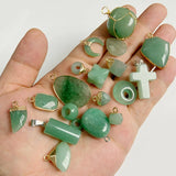Green Aventurine Pendant Healing Quartz Charm for Jewelry Making