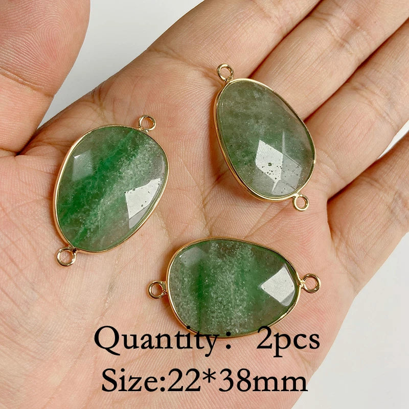 Green Aventurine Pendant Healing Quartz Charm for Jewelry Making