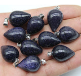Green Aventurine Pendant Mix Sand Stone for Jewelry DIY 12pcs