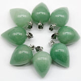 Green Aventurine Pendant Mix Sand Stone for Jewelry DIY 12pcs