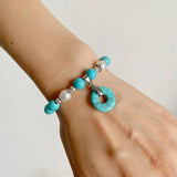 Green Aventurine Stone Bracelet Peace Buckle Charm Bracelet