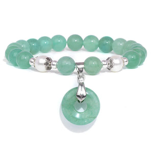 Green Aventurine Stone Bracelet Peace Buckle Charm Bracelet