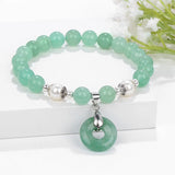 Green Aventurine Stone Bracelet Peace Buckle Charm Bracelet