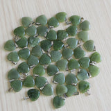 Green Aventurine Stone Heart Pendant Necklace DIY Gift Charms