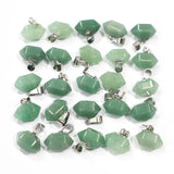 Green Aventurine Stone Hexagonal Pillar Necklace Pendant