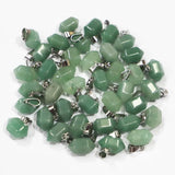 Green Aventurine Stone Hexagonal Pillar Necklace Pendant