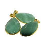 Green Aventurine Water Drop Pendant for Women Jewelry Making