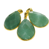 Green Aventurine Water Drop Pendant for Women Jewelry Making
