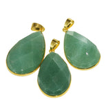 Green Aventurine Water Drop Pendant for Women Jewelry Making