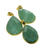 Green Aventurine Water Drop Pendant for Women Jewelry Making