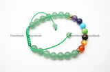 Green Aventurine Stone Beads Chakra Bracelet