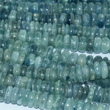 Natural Green-Blue Kyanite Slice Rondelle Beads 7mm Madagascar