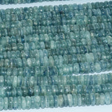 Natural Green-Blue Kyanite Slice Rondelle Beads 7mm Madagascar
