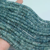 Natural Green-Blue Kyanite Slice Rondelle Beads 7mm Madagascar