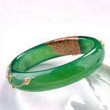 Green Peacock & Flower Bracelet Bangle for Women
